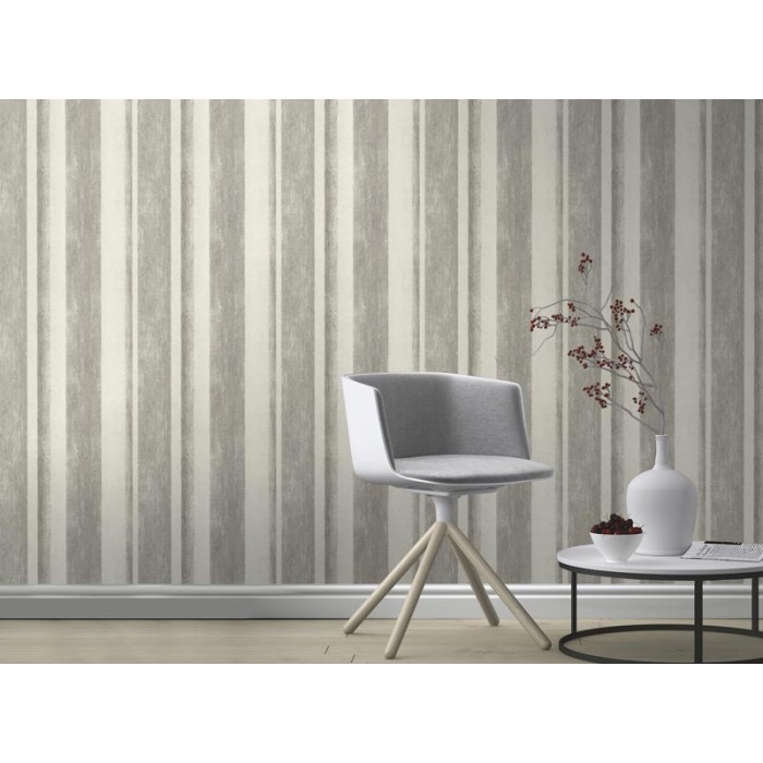 Papeldecor|Tapete Putzeffekt weiß-graubraune Streifen|Tapeten