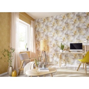 Elitis|Wallpaper with natural silk effect and chocolate brown veins|Wallpaper 2