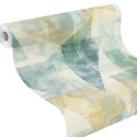 Papeldecor|Papel pintado abstracto geométrico con triángulos verdes|Papel Pintado