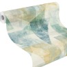 Papeldecor|Papel pintado abstracto geométrico con triángulos verdes|Papel Pintado