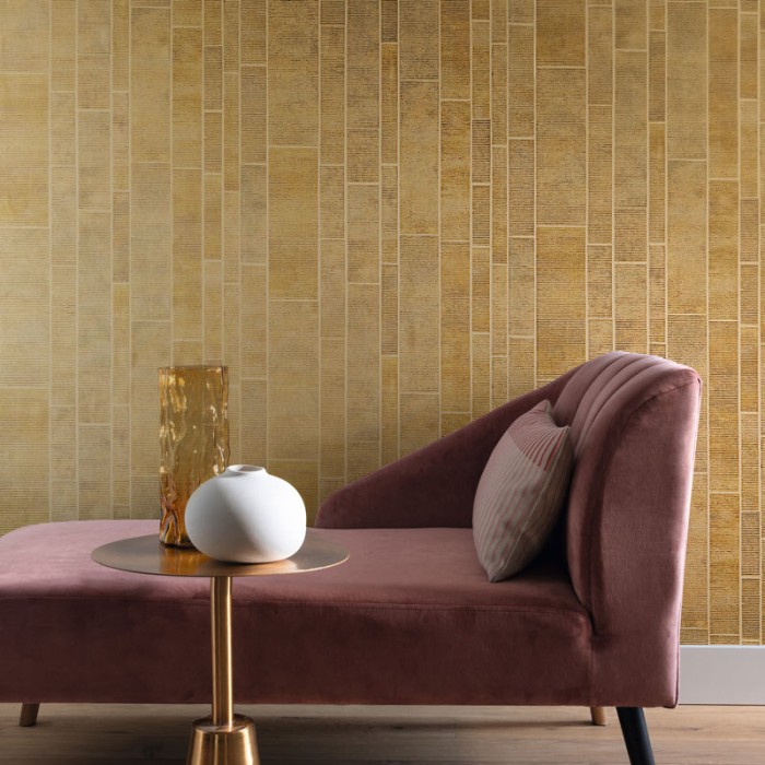 Rasch|Tapete Wandfliesen goldene Töne texturiert|Factory IV