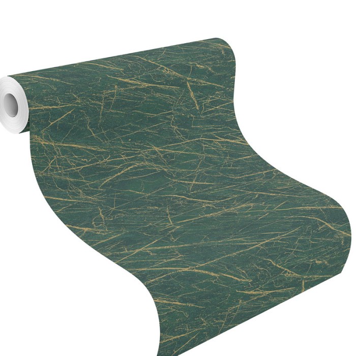 Rasch|Papel pintado mármol verde y dorado estilo industrial|Factory IV