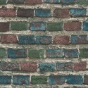 Papel pintado ladrillo multicolor rústico -  221-2082