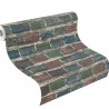 Papeldecor|Wallpaper rustic multicolor brick|Brick Imitation