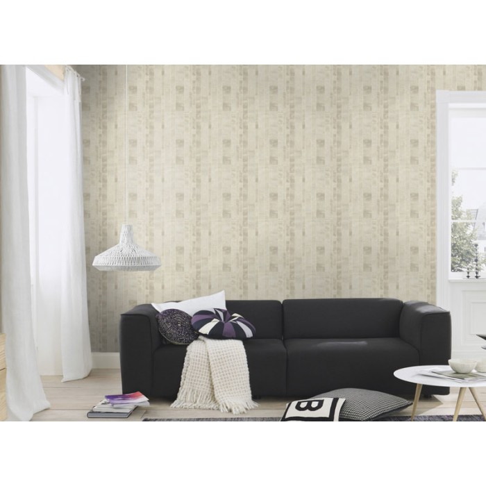 Papeldecor|Tapete Steinfliesen mit metallischen Details und Wellenstruktur|Steinimitat