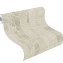 Papeldecor|Papier peint carreaux de pierre avec détails métalliques et texture ondulée|Imitation Pierre