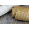 Papeldecor|Wallpaper with wall tiles in golden tones and textured finish|Stone Imitation