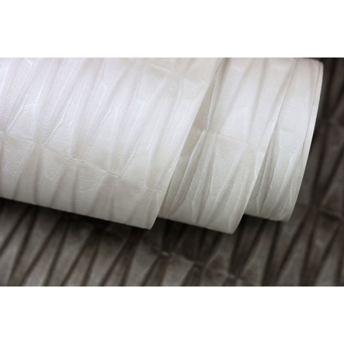 Papeldecor|3D glossy off-white wallpaper with small diamond shapes|Wallpaper