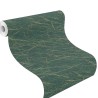 Papeldecor|Wallpaper industrial style marble green and gold|Marble Imitation