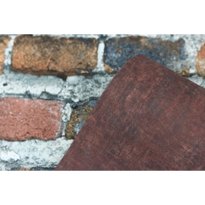 Papeldecor|Papel pintado industrial rojo óxido con matices azules|Papel Pintado