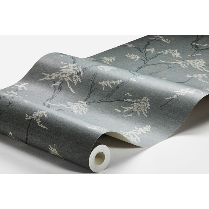 Borastapeter|Wallpaper bluish grey Japanese trees temples|Wallpaper