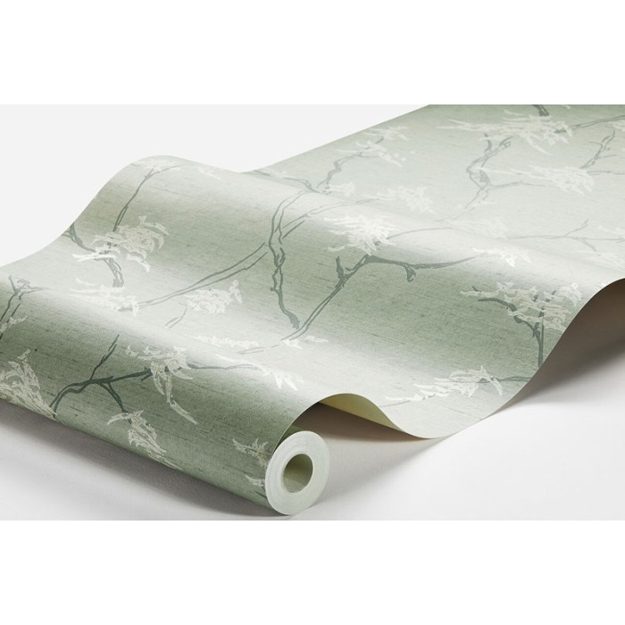 Papel pintado oriental árboles japoneses verde agua - Borastapeter Eastern Simplicity 3103