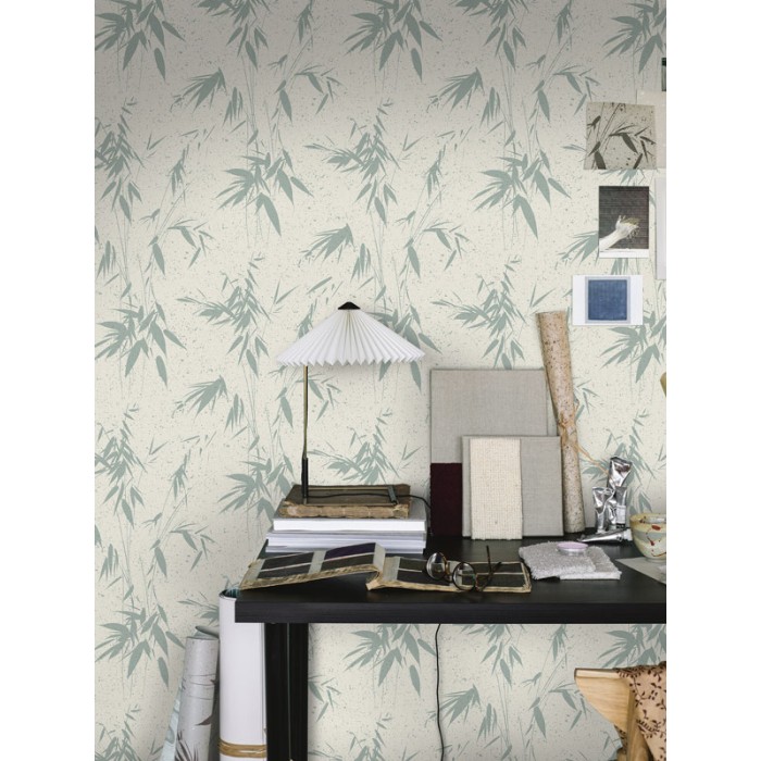 Borastapeter|Tapete hellgrau grün japanischer Bambus|Tapeten