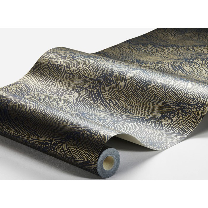 Papel pintado mar agitado azul verdoso dorado brillo - Borastapeter Eastern Simplicity 3117