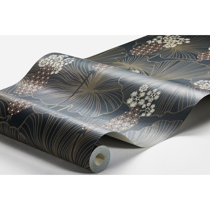 Borastapeter|Papel pintado floral umbrella hojas azul oscuro|Papel Pintado