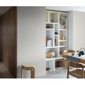Papeldecor|Papier peint design élégant avec feuilles en relief et brillant crème blanc|Papier Peint 2