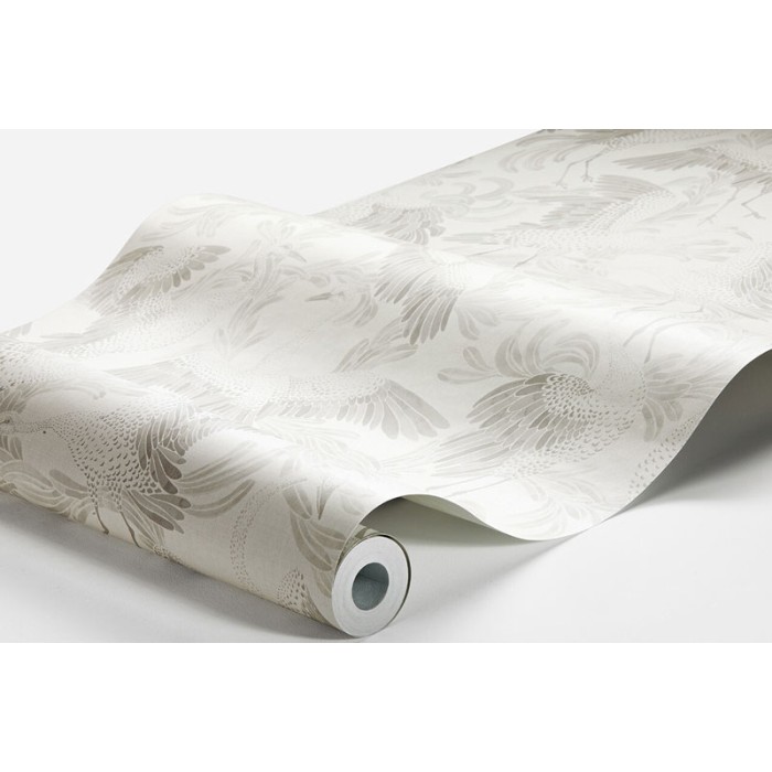 Borastapeter|Papel pintado grullas orientales blanco neutro|Papel Pintado