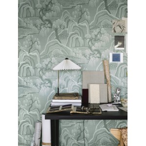 Papeldecor|Dunkel getönte Tapete mit Sonnenblumenmuster|Tapeten 2
