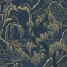Borastapeter|Papel pintado paisaje japonés azul dorado brillo|Papel Pintado