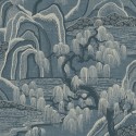 Borastapeter|Tapete beige blaue japanische Landschaft|Tapeten