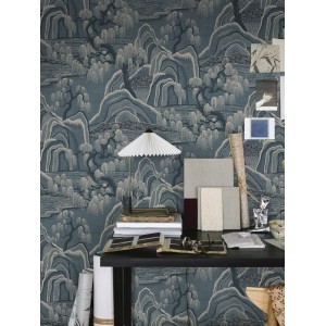 Grandeco|Papier peint floral abstrait feuilles floues taupe|Papier Peint 2