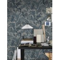 Borastapeter|Tapete beige blaue japanische Landschaft|Tapeten