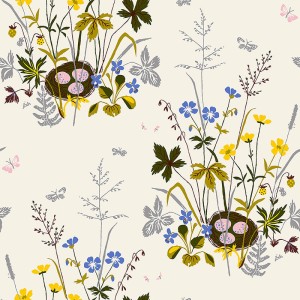 Grandeco|Papier peint effet tissu gris clair|Papier Peint