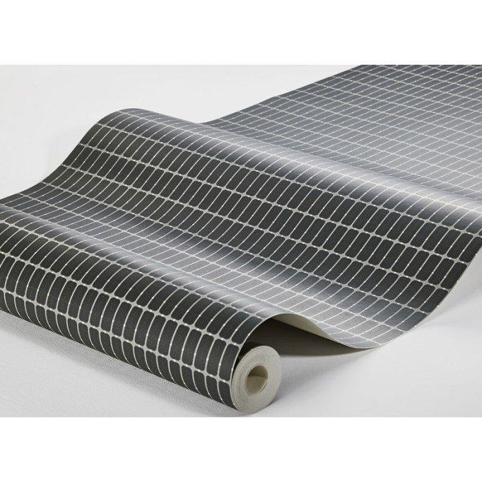 Papel pintado geométrico negro plateado - Borastapeter Scandinavian Designers III 1968