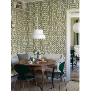 Borastapeter|Wallpaper retro geometric medallion organic waves|Wallpaper 2