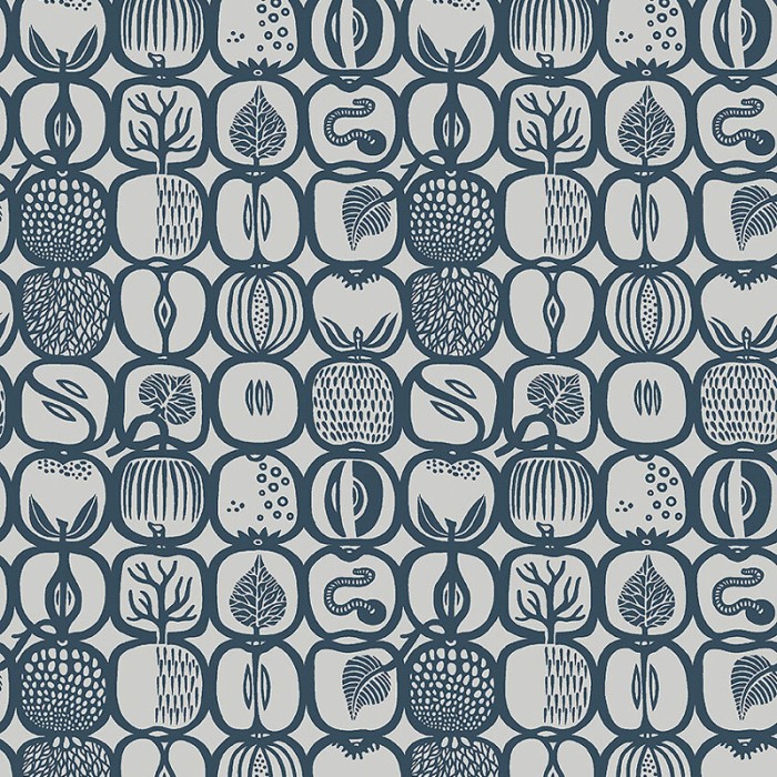 Borastapeter|Papel pintado retro frutas azul|Papel Pintado