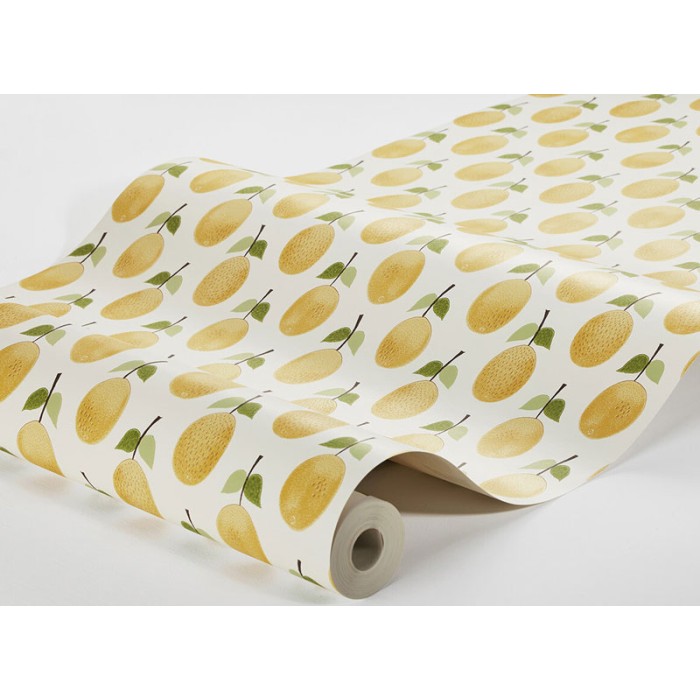 Borastapeter|Papier peint prunes stylisées minimaliste jaune|Papier Peint
