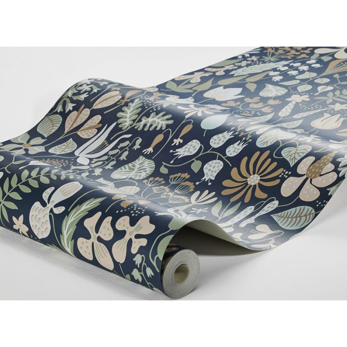 Borastapeter|Papier peint floral scandinave multicolore bleu|Papier Peint