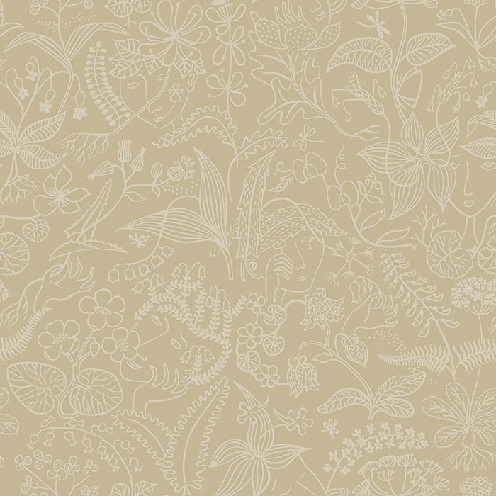 Papel pintado floral nórdico beige amarillo - Borastapeter Scandinavian Designers III 1979
