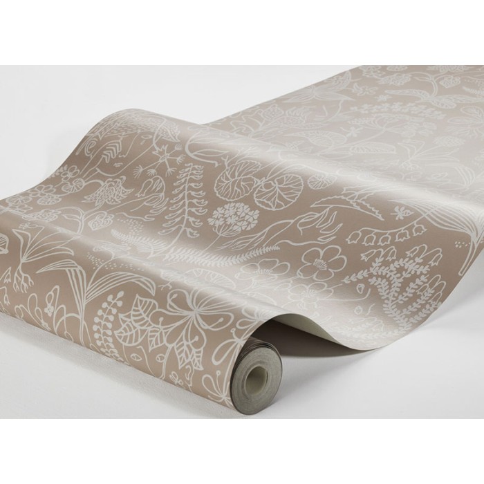 Borastapeter|Papier peint floral nordique sauvage rose brun|Papier Peint
