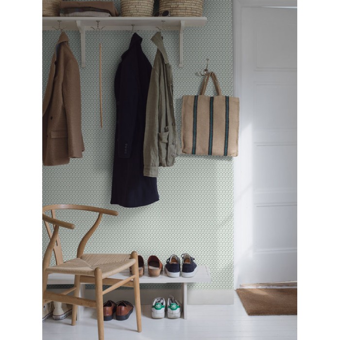 Borastapeter|Papel pintado minimalista nórdico blanco verde|Papel Pintado