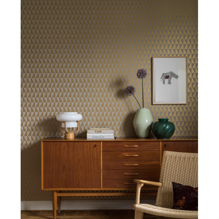 Borastapeter|Papier peint géométrique doré beige grisâtre|Papier Peint