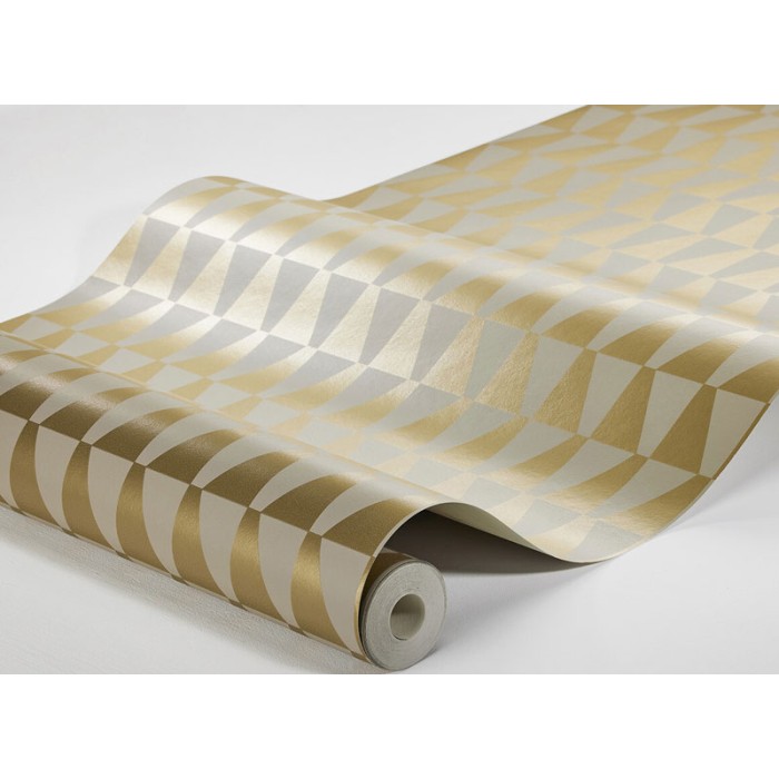 Borastapeter|Papel pintado geométrico dorado beige grisáceo|Papel Pintado
