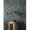 Papeldecor|Japanese wallpaper with trees resembling Asian temples, bluish-gray|Wallpaper