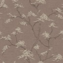 Papeldecor|Papel pintado moderno con árboles japoneses marrón rojo óxido|Papel Pintado