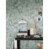 Papeldecor|Japanese green landscape wallpaper inspired by Japanese kimonos|Wallpaper