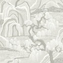 Papeldecor|Papier peint style oriental paysage japonais beige et crème|Papier Peint