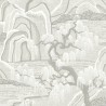Papeldecor|Papier peint style oriental paysage japonais beige et crème|Papier Peint