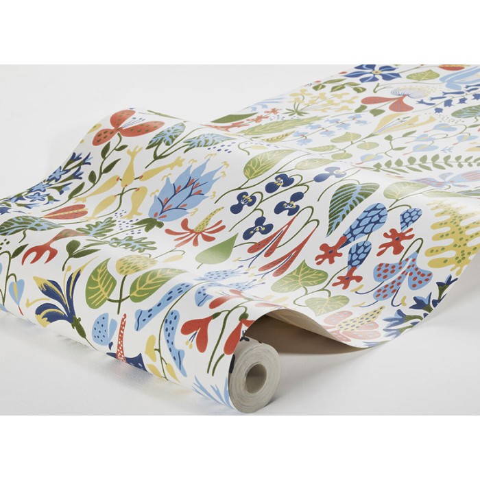 Papeldecor|Skandinavische Tapete mit bunten Blumen|Tapeten