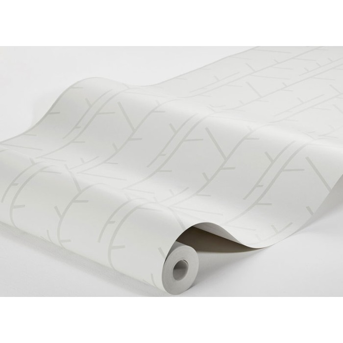 Papeldecor|Minimalistic light grey botanical garden wallpaper|Wallpaper