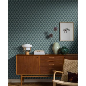 Caselio|Papier peint à motifs de feuilles blanches et ocre|Scandinave 2