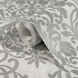 Marburg|Papel pintado ornamental efecto hormigón gris|Damasco