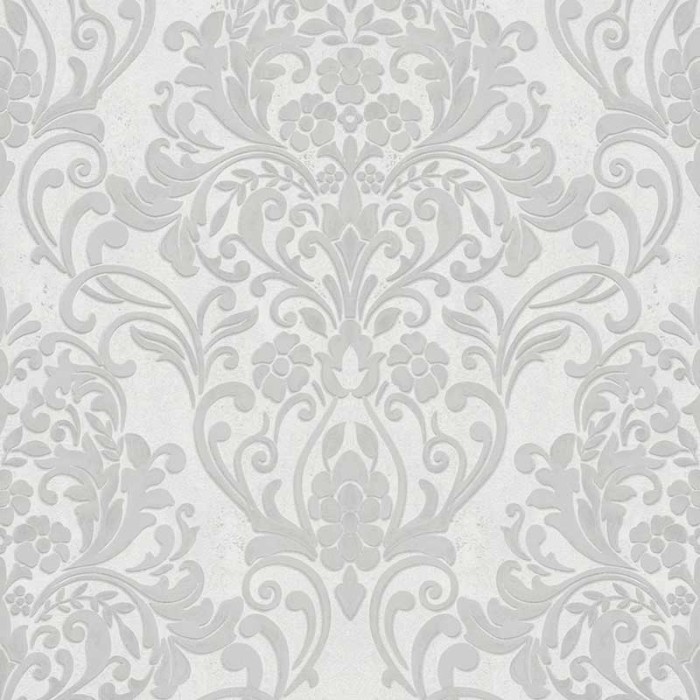 Papel pintado damasco gris metalizado efecto hormigón - Marburg City Glam 32602