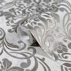 Marburg|Papel pintado ornamental efecto hormigón gris|Damasco
