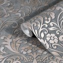 Marburg|Papier Peint ornemental gris et rose effet béton|Damas