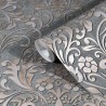 Marburg|Papier Peint ornemental gris et rose effet béton|Damas